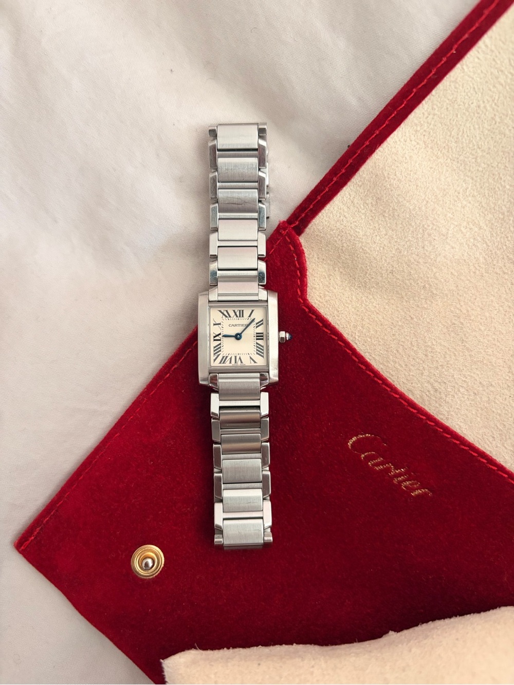Cartier Steel Small Tank Française - Picture 2 of 6